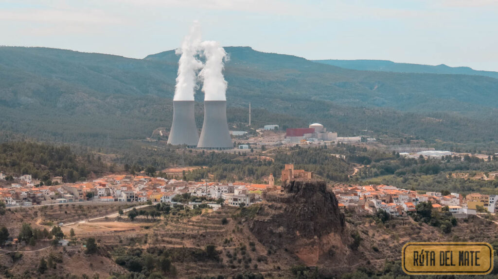 Cofrentes from the volcano with the Nuclear Power Plant in the background