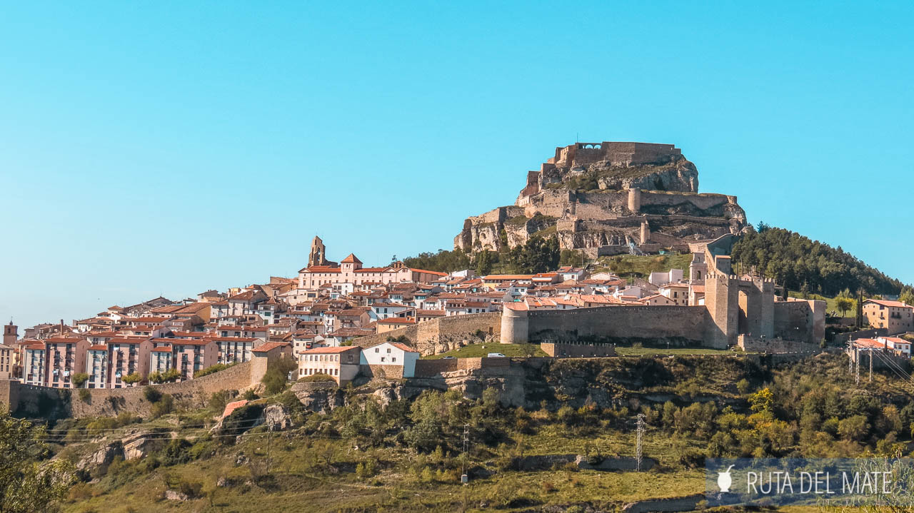 Morella, castle on the top of the hill, walled old town