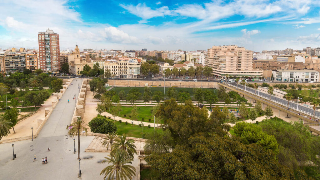 Vista del Jardin del Turia, una visita que merece la pena en Valencia en 1 día